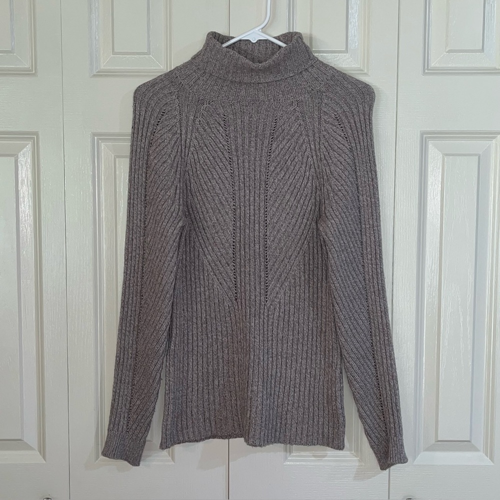 Sundance Womens M 
Toasty Dimensions
Ribbed Turtleneck
Sweater Pullover Gray